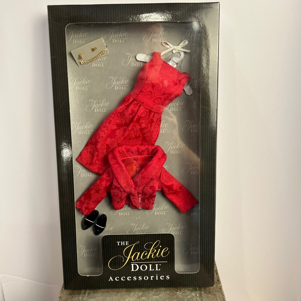 Franklin Mint Jackie Doll Christmas at the White House Red Dress Ensemble New